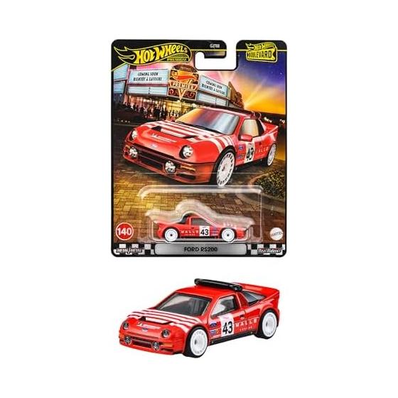 Hot Wheels Boulevard Ford RS200 Игрушечный автомобиль Мини-машина для детей от 3 лет Красный JBL29