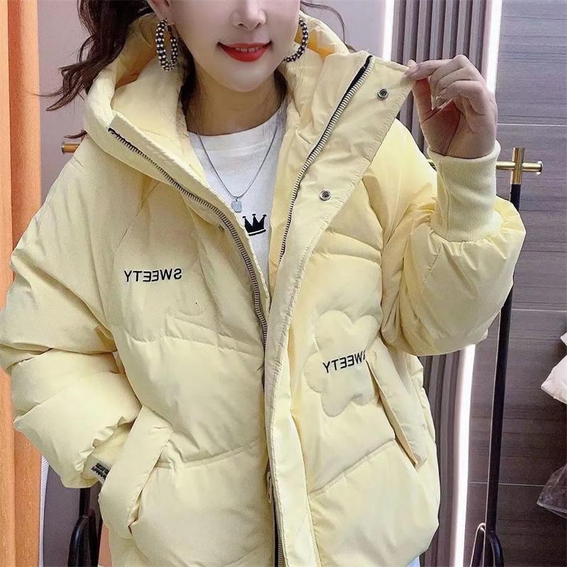 Autumn Winter Women Puffer Warm Parkas 2025 New Long Sleeve Female Casual Down Cotton Padded Jacket Short Hooded Outwear
