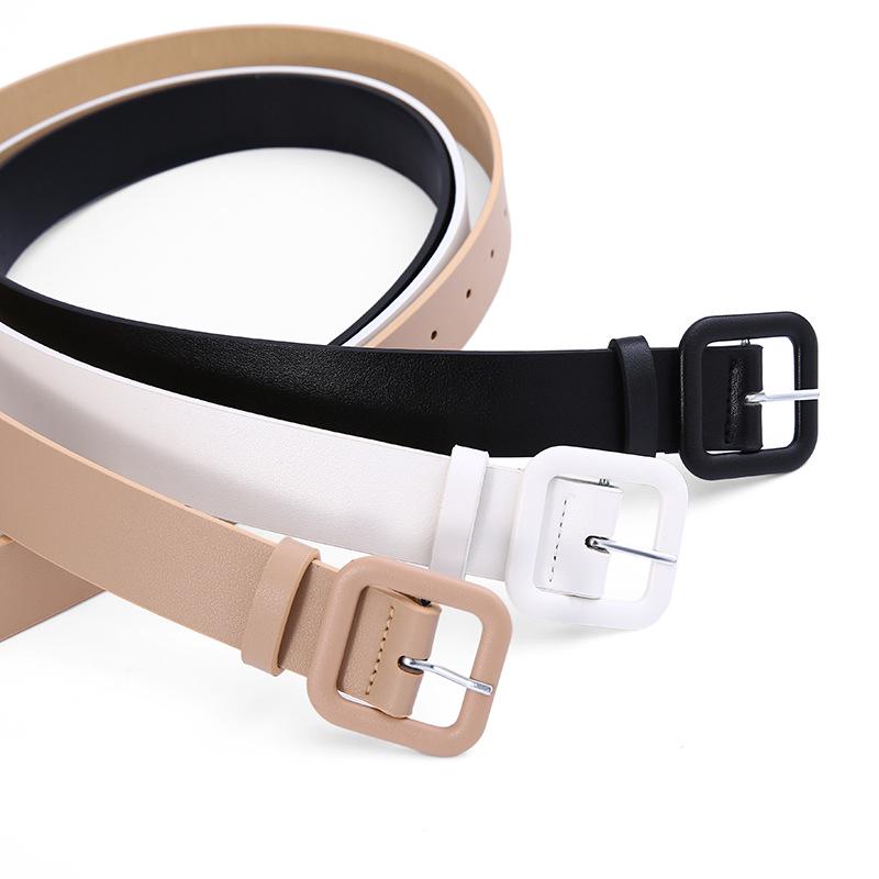Women's Versatile Black Leather Belt - Korean Style Fashion Accessory for Jeans