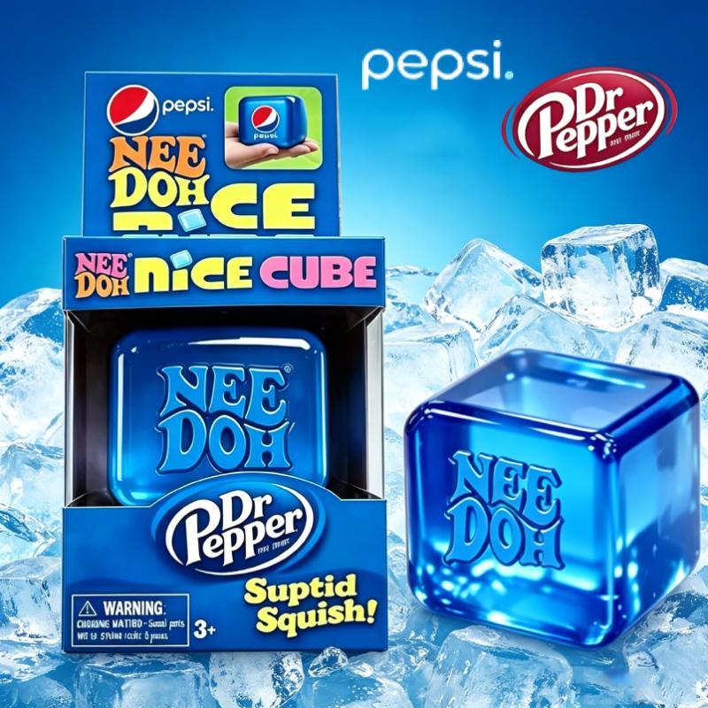 Interesting Toys Dr Pepper Nice Cube Squishy Stress Relief Toy, Soft Squeeze Fidget Cube For Kids & Adults, Anxiety Relief Sensory Toy