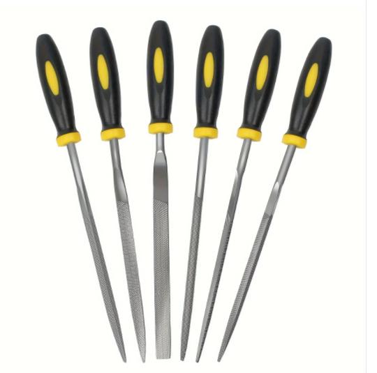 

5Pcs 6 Inch Industrial Steel Files Set Flat/Round/Half Round/Triangle/Square For Metalworking Woodworking Steel Rasp File Flat