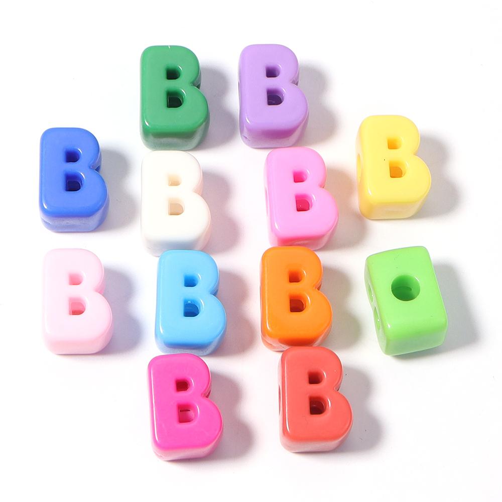 10pcs A-Z Letter Beads Acrylic Alphabet Beads Largr Size Loose Beads  For Jewelry Making DIY Keychain Phone Chain Accessories
