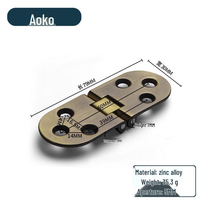 Zinc Alloy 180° Invisible Folding Table Hinge for Flip-Top Dining Tables