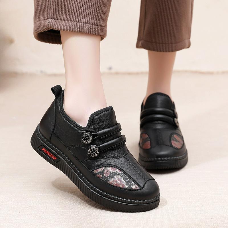 Winter Mother Cotton Shoes Non-slip Soft Sole Thickened Plus Velvet Warm Women's Snow Boots Women's Shoes Non-slip and Wear-resistant