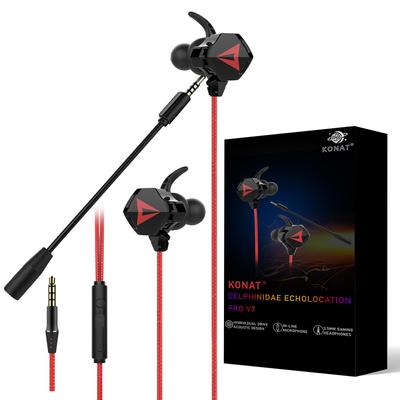 Pro V7 Gaming Earphones with Microphone for Gaming Wired Gaming Earphones PS5 Earphones Binaural Surround Black Nintendo Switch Home Work Telework