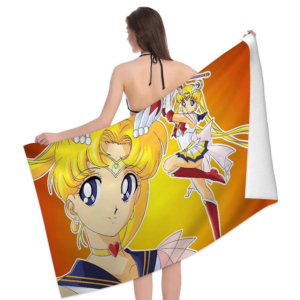 S-Sailor M-Moon Microfiber Blanket Quick Drying Beach Towels Oversized Printing Super Absorbent Pool Towel Blanket