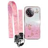 KADEM For Xiaomi Poco F7 Pro 5G/Redmi K80 5G Case Flower Pattern TPU Gradient Phone Cover with Lanyards