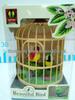West Knight Voice-Activated Simulated Birdcage with Double Parrots and Lovebirds