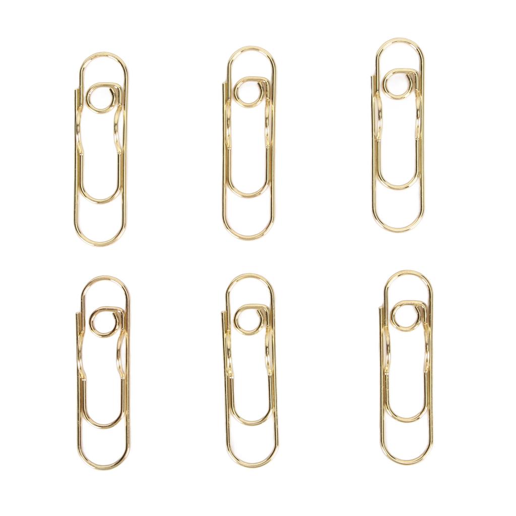 40pcs Carbon Steel Pen Clips Golden Pen Holder Clips Small Portable Pen Clips for Stationery Office