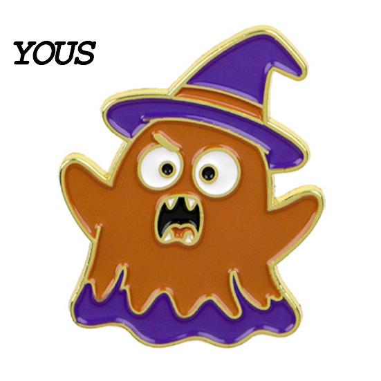 Unique Holiday Gifts for Friends Halloween Enamel Brooch Pin, Cartoon Ghost Witch Hat Black Cat Lapel Pins Spider Decorative Badge Jackets Backpacks