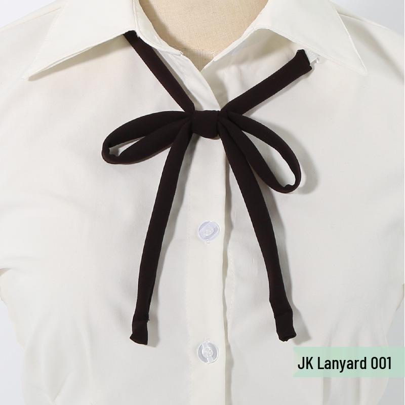 In Stock Solid Color Japanese Style Flower Rope Uniform Bow Tie No-Tie Lanyard for Women