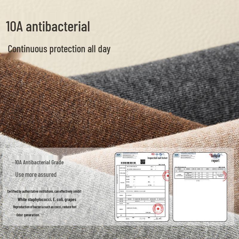Men's Mid-Calf Anti-Odor Antibacterial Seamless Pure Cotton Socks for Spring/Summer Business - 10 Pack