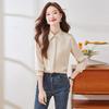 Women's French Pointed Collar Long Sleeve Shirt