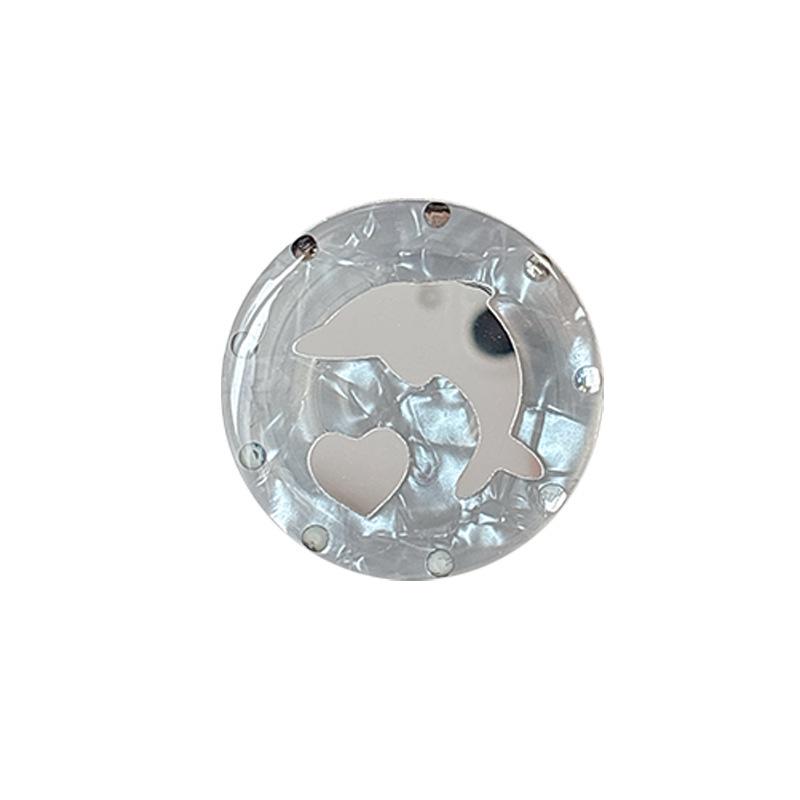 Rhinestone Dolphin Heart Mirror Magnetic Phone Holder - Stylish Desktop Accessory for Women
