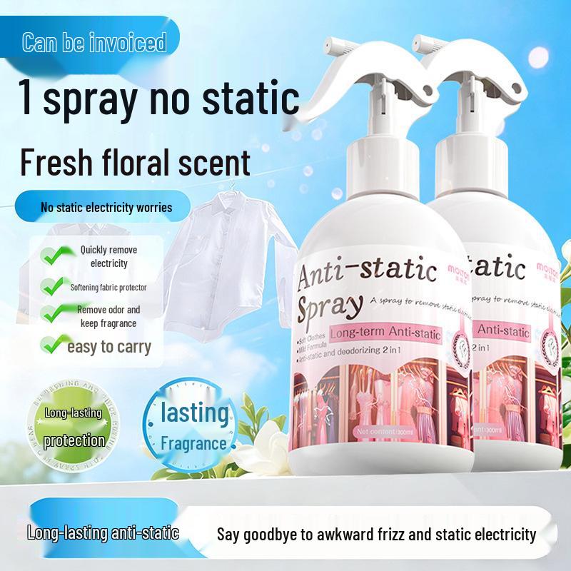Anti-Static Wrinkle-Reducing Spray with Long-Lasting Fragrance for Clothes and Hair