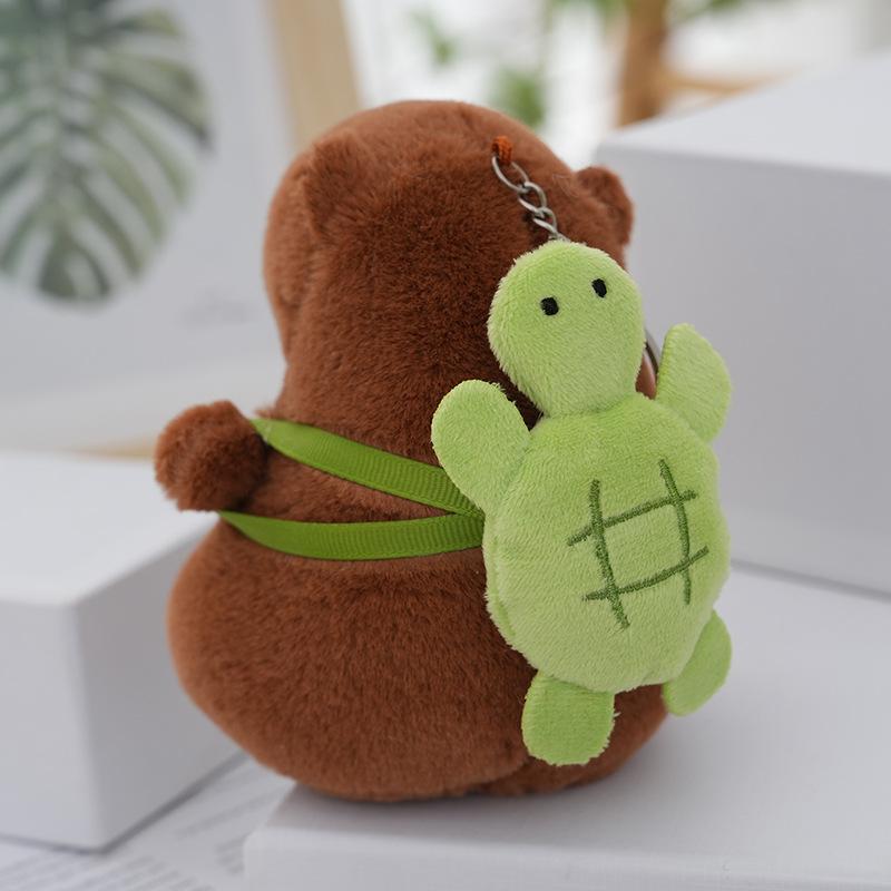 peluches Capybara Plush Keychain Bag Pendant Hanging Decoration Cute Stuffed Doll Toy Desktop Doll Ornament Car Keyring Kid Gift