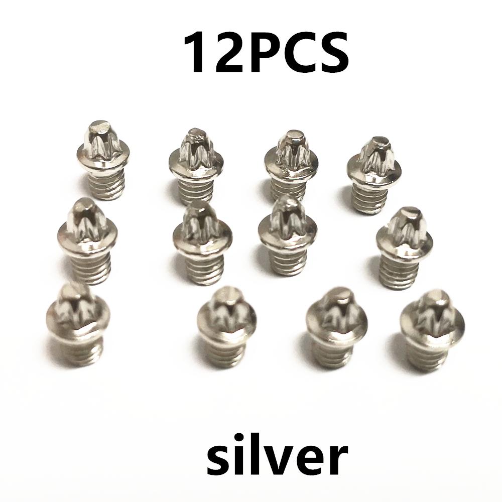 

M4 bicycle pedal bolts MTB pedal Stainless Steel skid-proof screws cycling pedal parts pin silver-12pcs