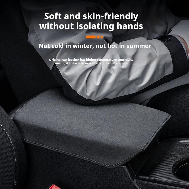 For Leapmotor B10 Center Console Cover Armrest Box Protector Pad Black Suede Interior Accessories