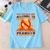 ALLERGIC TO PEANUTS Funny Graphic Tshirts O Neck Tshirts Unisex Cotton Short Sleeve Printed Tshirts Summer Clothing