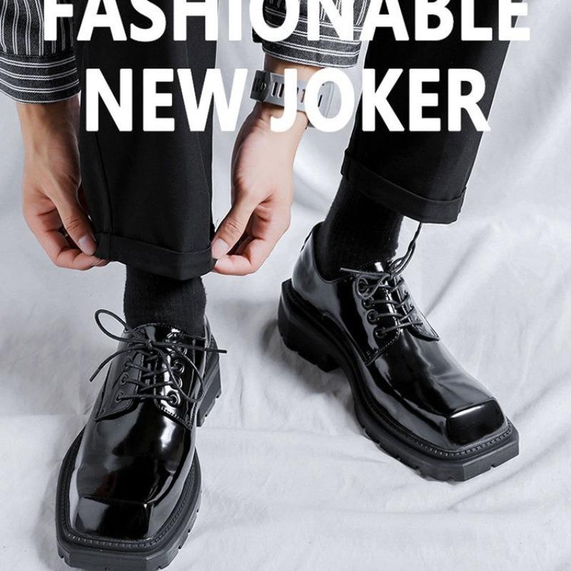 Mens Shoes Fad Casual Daily Leather Shoes Designer Loafers Mens British Style Low Heel Tooling Leather Shoes Zapatos Para Hombre