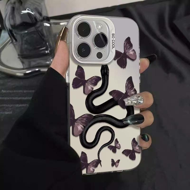 Butterfly Snake for iPhone15Pro Mobile Phone Case 15/14/16 E Laser 12 Apple 13 New 17promax