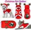 Christmas Pet Clothes Elk Pet Dog Cold Weather Coats Winter Warm Dog Christmas Clothes for Small Dogs Puppy