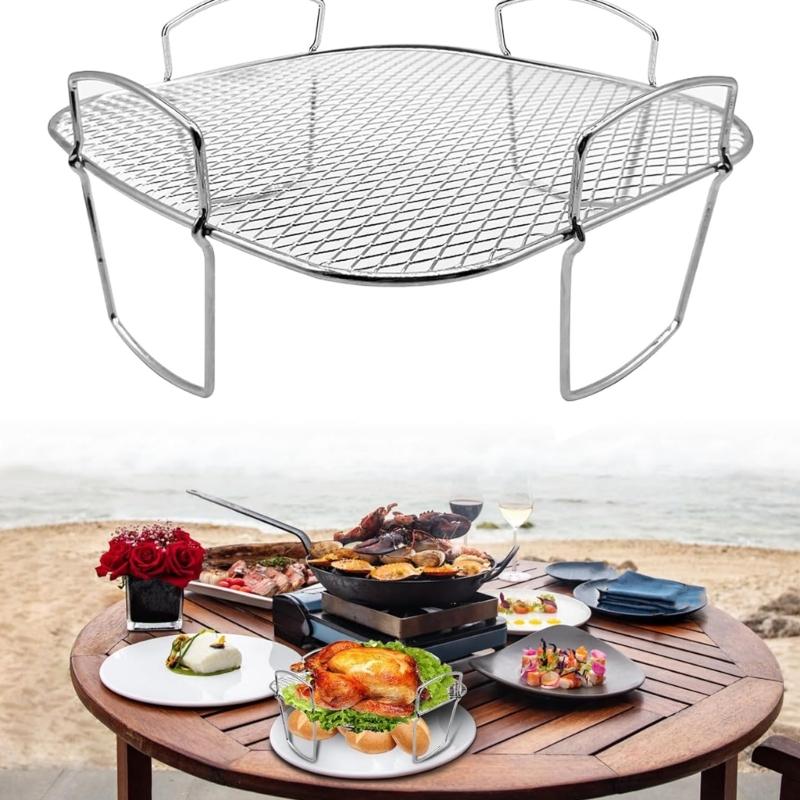 304 Stainless Steel Square Air Fryers Basket Insert Dishwasher Safe Grill Rack For Cooking Baking And Food Dehydration
