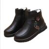 New Boots Women Genuine Leather Keep Warm Shoes Women Wool Ankle Boots Flat Casual Mother Waterproof Non-slip Booties