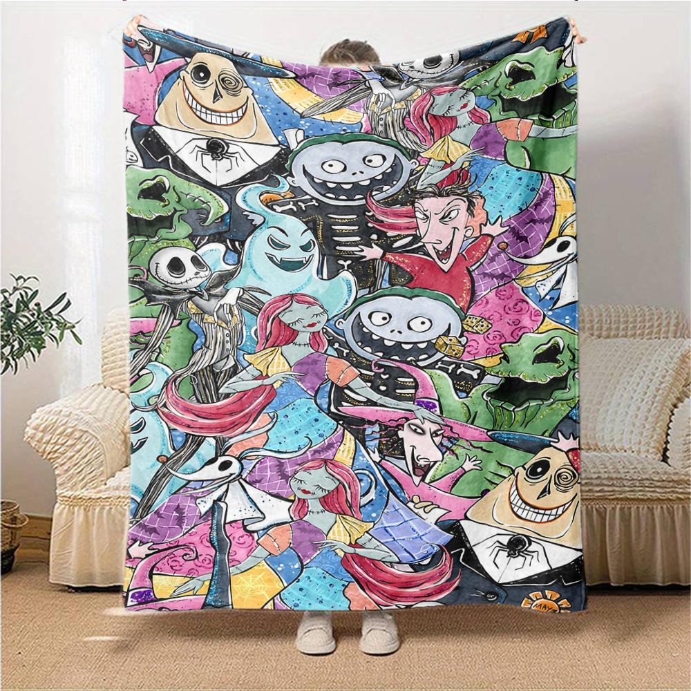 Nightmare Before Christmas Characters Blanket Soft Throw Blanket For Home Bedroom Bed Sofa Travel Office Solid Christmas Blanket