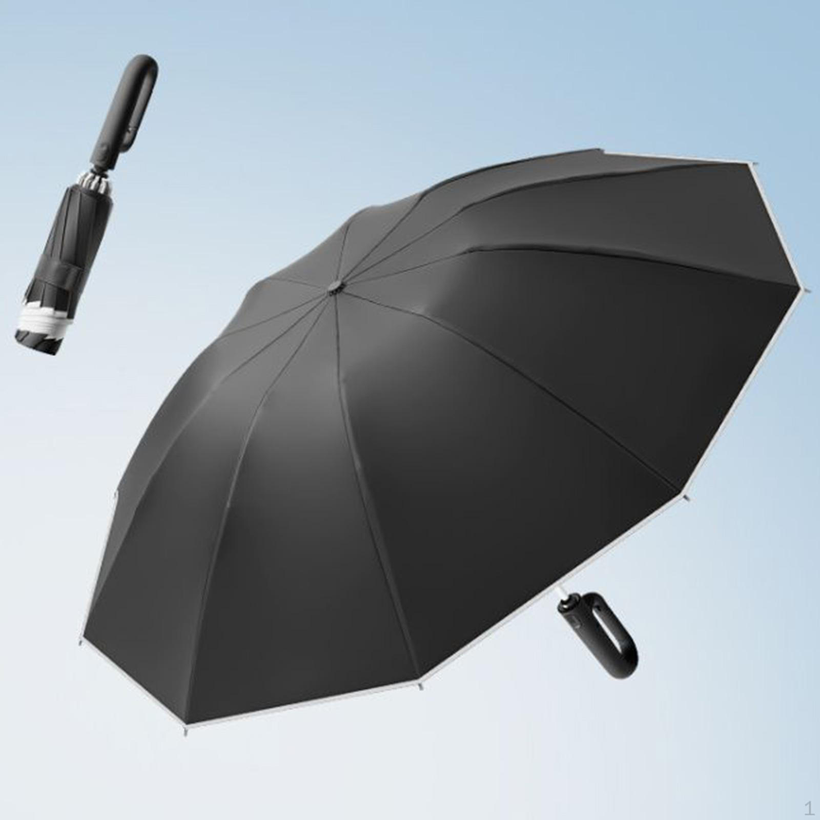 Automatic Folding Umbrella 8 Ribs Sun Rain Umbrellas for Trip Outdoor Activities Black