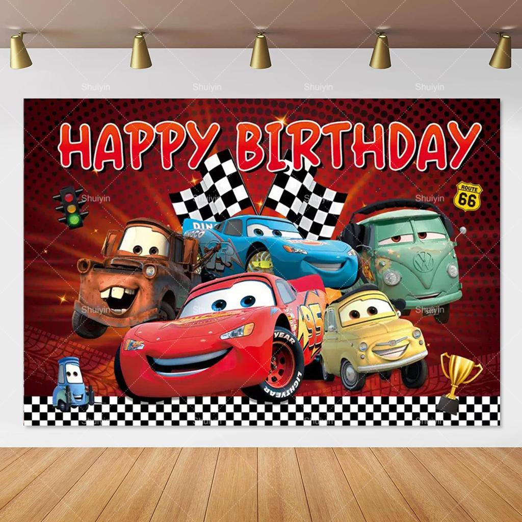 Disney Pixar Cars Lightning Mcqueen photo background for birthday party, studio photo background for kids, babies and baby welcome parties, AS41