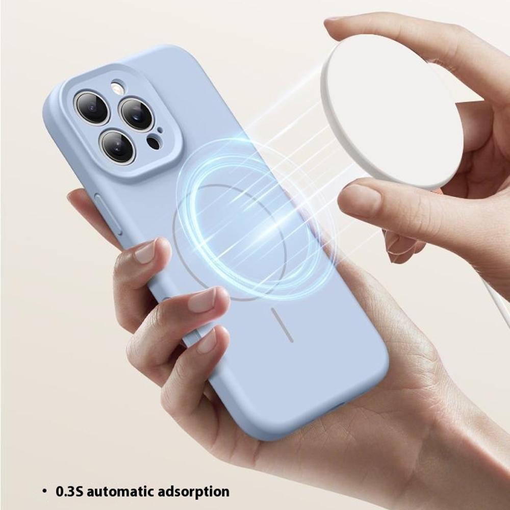 For iPhone 15 Pro Case Compatible with MagSafe Soft Skin-Touch Liquid Silicone+PC Phone Cover