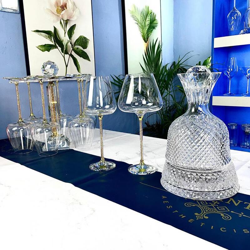 Luxury Rotating Wine Decanter with K9 Crystal Base