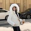 Winter Big Fur Collar Hooded Short Down Cotton-padded Jacket for Women 2025 Explosion, Advanced Sense, Thin and Warm Small Cotton-padded Jacket