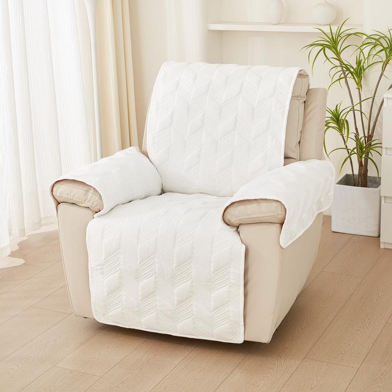 Sofa Cover Lounge Chair Armrest Cushion Home Pet Protection Chenille Solid Color Single Seat Sofa Cover Thickened Chair Cushion