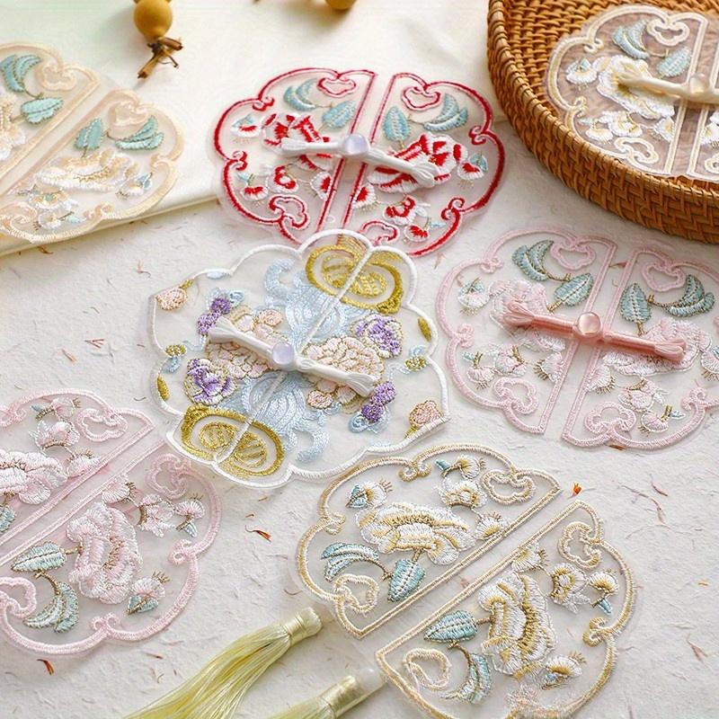 Embroidered Buckle Tassel Flower Art, Ancient Style, Handmade DIY Embroidery Piece, Flowing Pendant Qipao