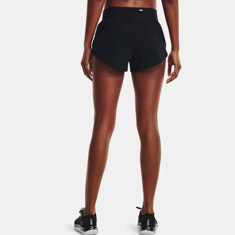 Under Armour Speedpocket Solid Straight Leg Sports Casual Shorts Women shorts Black 1323872-001