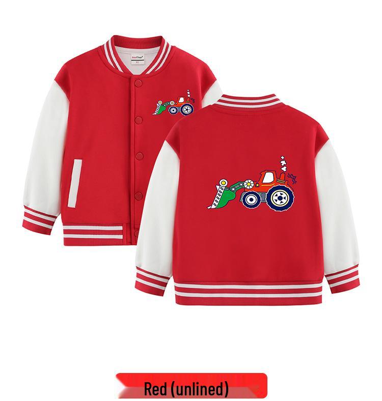 Children's Versatile Baseball Jacket - Spring & Autumn Velvet Cardigan for Boys