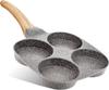 Dove Gray 4 Cup Nonstick Pan Omelette Mini Pancake Pan for Stove Top Gas and Electric Small Skillet Breakfast