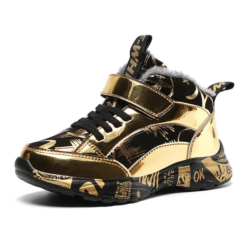 Zimní dětské běžecké boty Chlapecké Protiskluzové Voděodolné Boty pro volný čas Teplé Plus Bavlna Tenisky Móda Teenager Trekingová Sportovní obuv