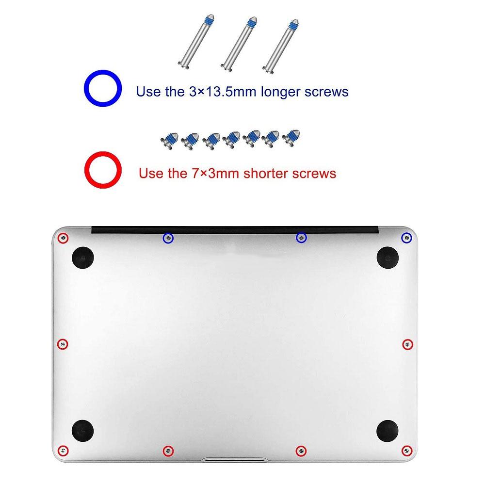 10Set  Bottom Case Screws For Macbook Pro  13" 15" 17" A1278 A1286 A1297 2009-12