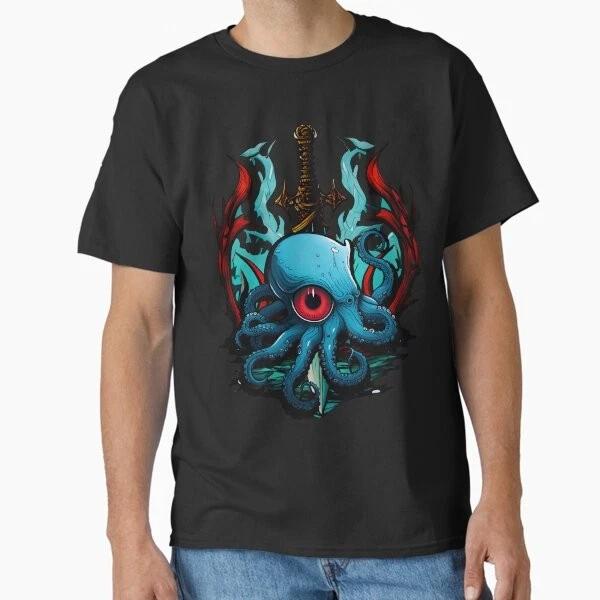 Krakencthulhu With Anchor Classic Tshirt Made In Usaaus Tshirt S2xl S