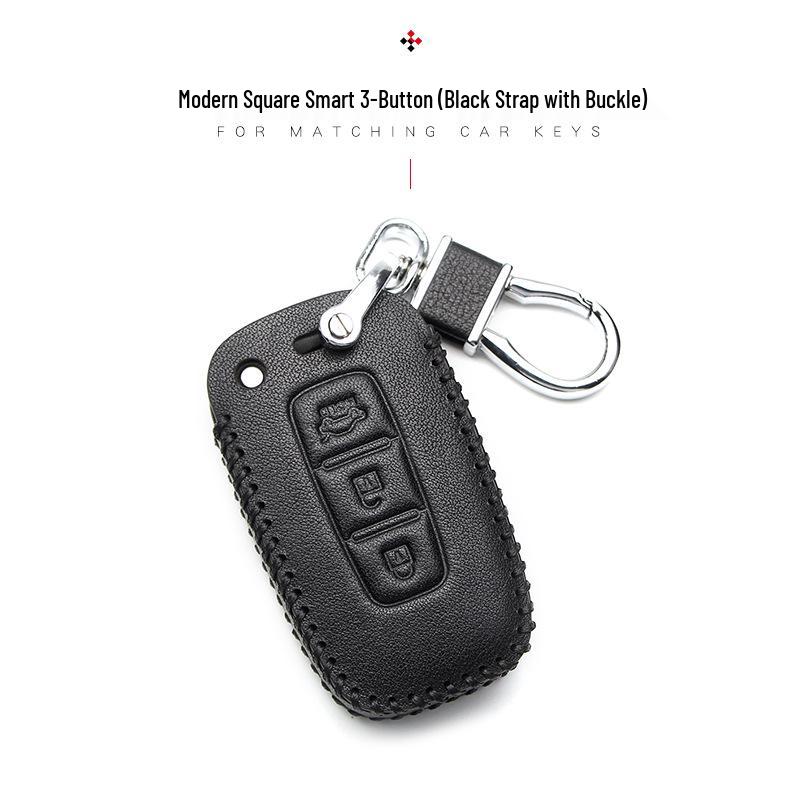 Hyundai Genuine Leather Key Case for Santa Fe, ix35, Mistra, Elantra, Reina, Veloster, Sonata
