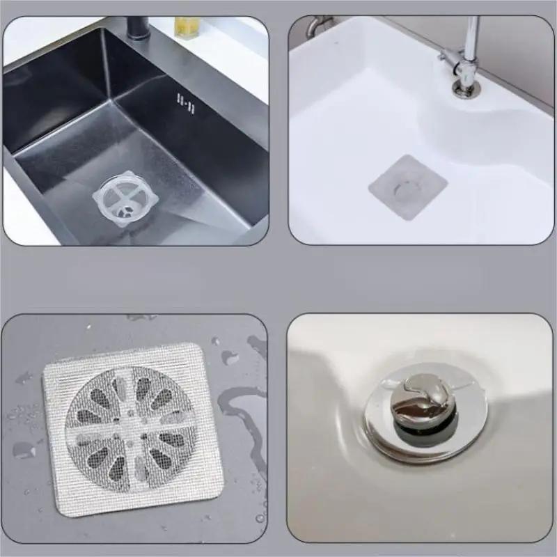 Floor Sink Strainer Filter Mesh Disposable Hair Catchers Floor Drain Patch Anti-Clogging Filter Patch  Bathroom Accessories