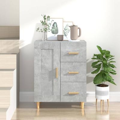 Vidaxl Cabinet, Concrete Grey, 69.5X34X90 Cm, Wood-Based Material