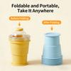 New Portable Foldable Ice Ball Cup with Built-in Straw, Food-Grade Silicone Ice Maker Mold, Summer Outdoor Travel Tumbler