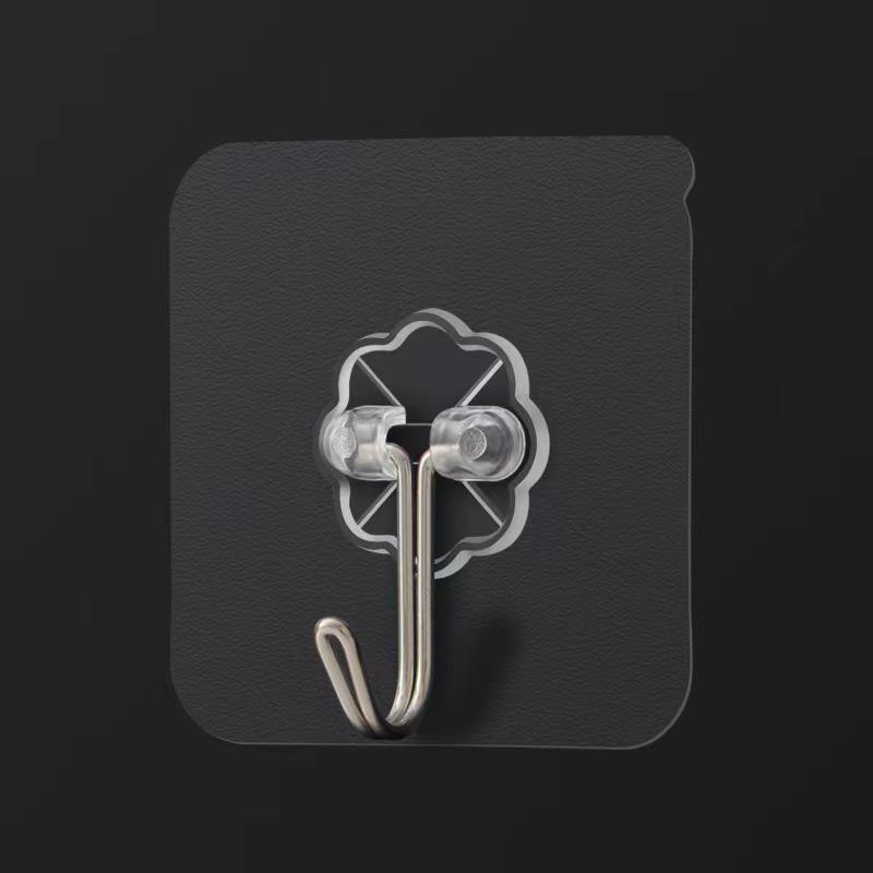 

Transparent No-Drill Strong Adhesive Wall Hook for Bathroom or Kitchen - No Trace, Heavy-Duty, and Easy to Install