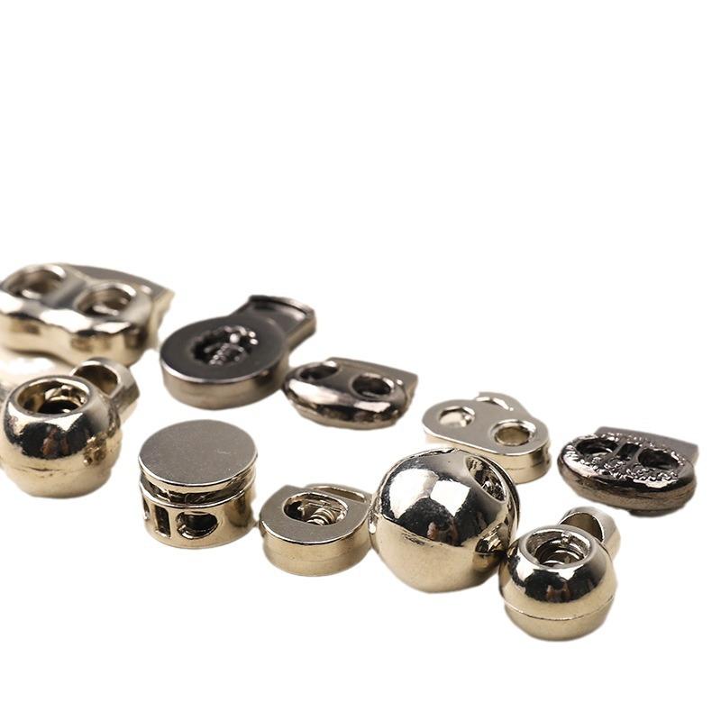 Metal Double-Hole Spring Buckle Pig Nose Buckle Trouser Foot Closure Elastic Buckle Down Jacket Sweater Rope Buckle