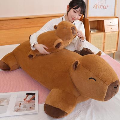 Non-Toxic Giant Kawaii Capybara Plush Doll Floor Mat High Quality Animal Brown Capybara Plush Carpet Home Decor Gift For Children And Children