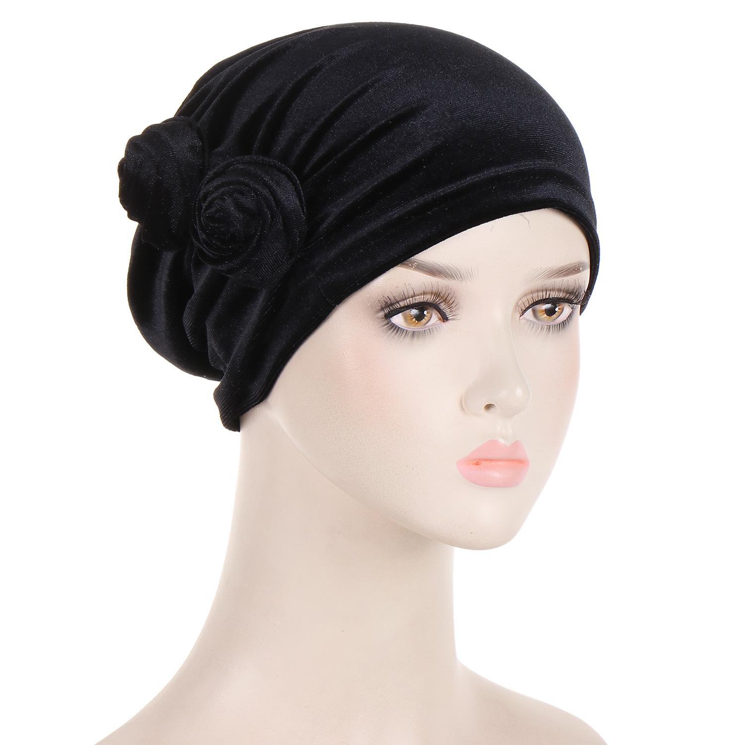 

JYL TS DIY Хатка-тюрбан з краватним фарбуванням Жіноча кепка для захисту від сонця Бавовняна black французький колір червонувато-коричневий колір